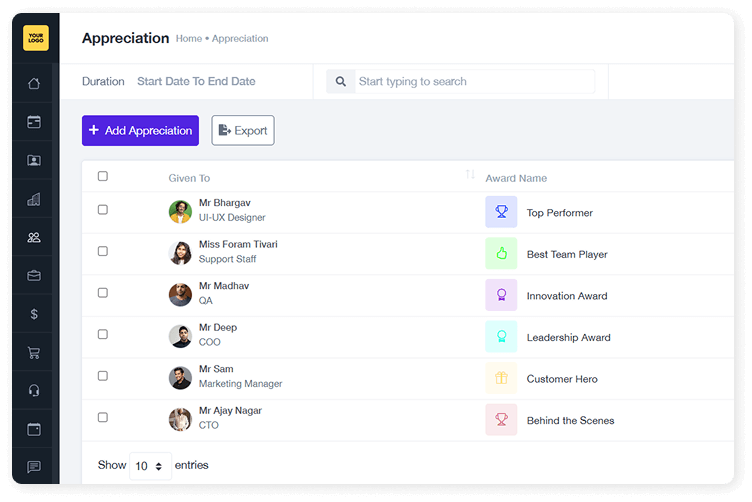 HR Management Appreciation System