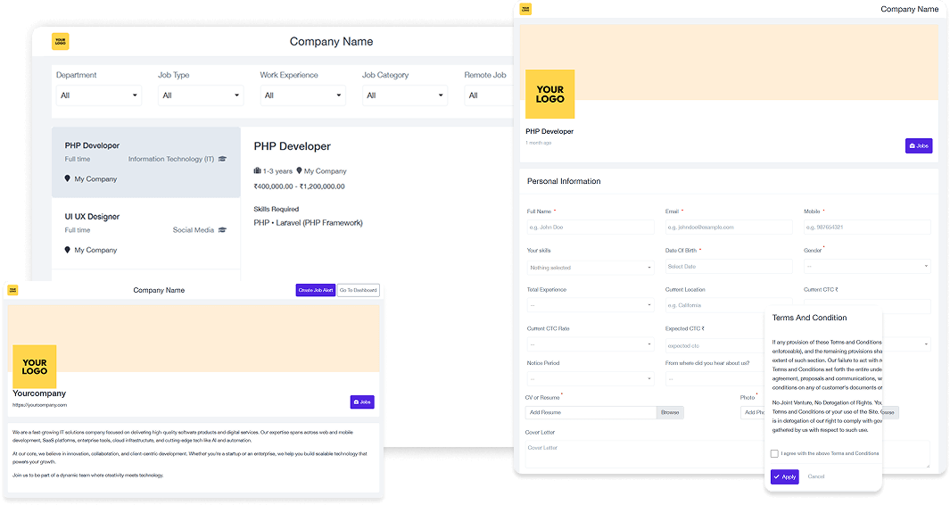 Employee Panel Career Site Management