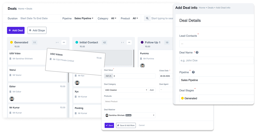 Leads Management and Automation Default Deal Stages