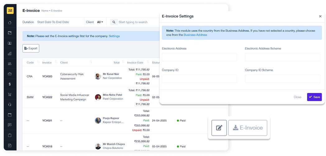 Finance Management E Invoicing