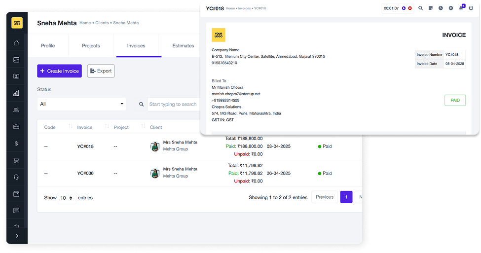Client Management Financial Overview