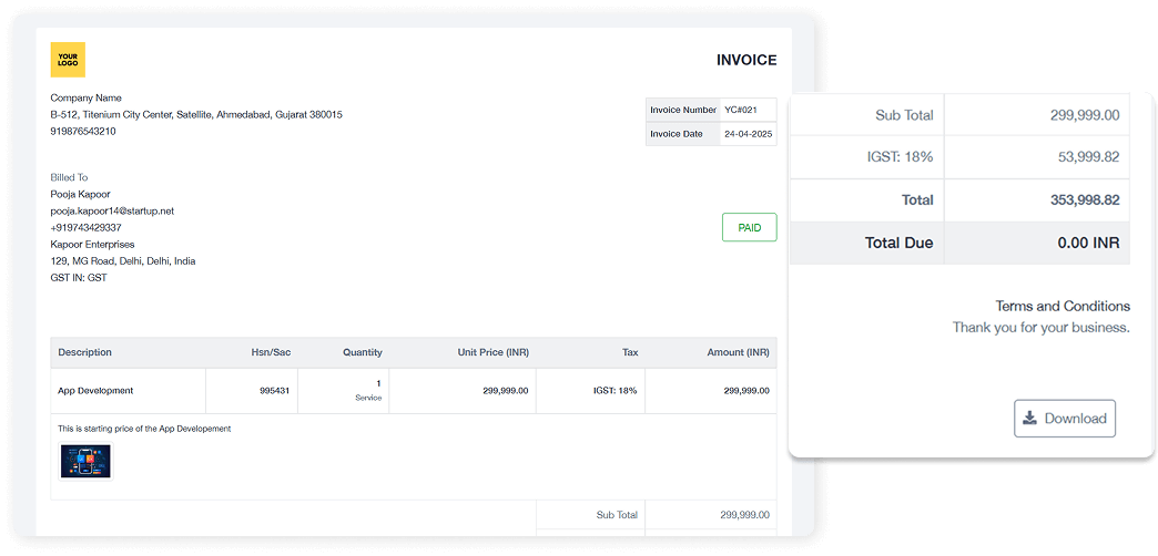 Finance Management Invoices client