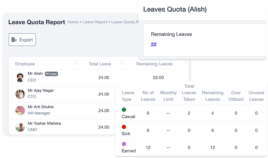 Advance Reports Leave Reports