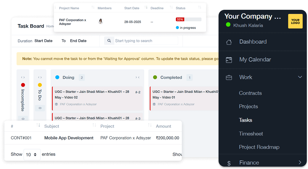 Client Panel Project Task Management