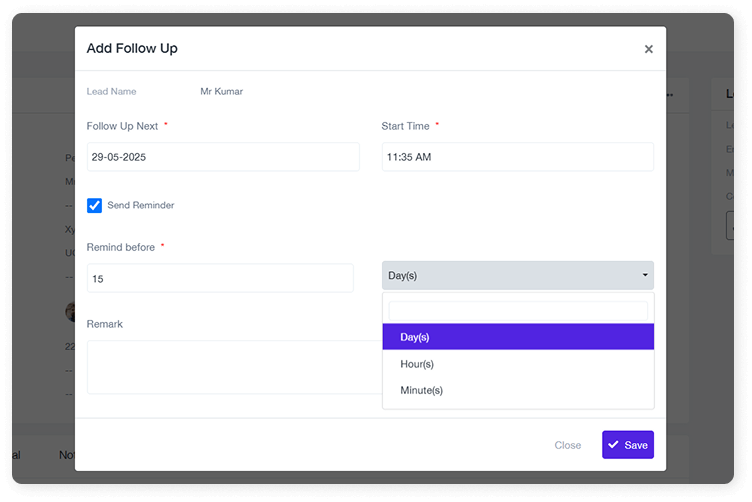 Leads Management and Automation Reminders Follow ups