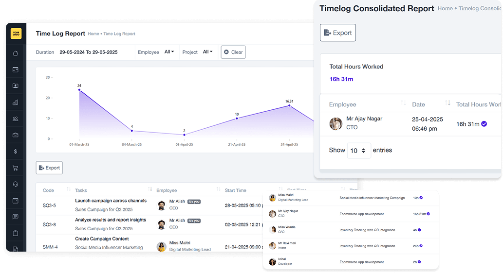 Advance Reports Time Log Reports