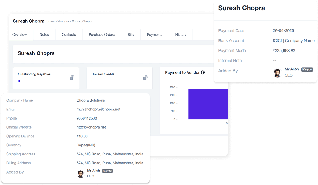 Purchase Management Vendor Payments
